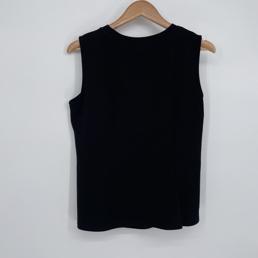 NWT Modern Works Black Twist Front Top Size M Tank Sleeveless Stretch Career - Picture 3 of 9